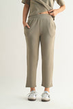 Laguna Soft Drape Cropped Pants: WARM GREY
