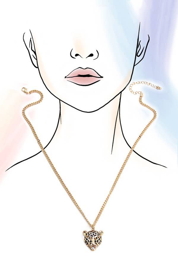 LEOPARD RHINESTONE NECKLACE