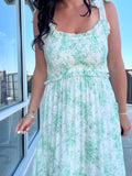 Floral Smocked Midi Dress - Dusty Mint