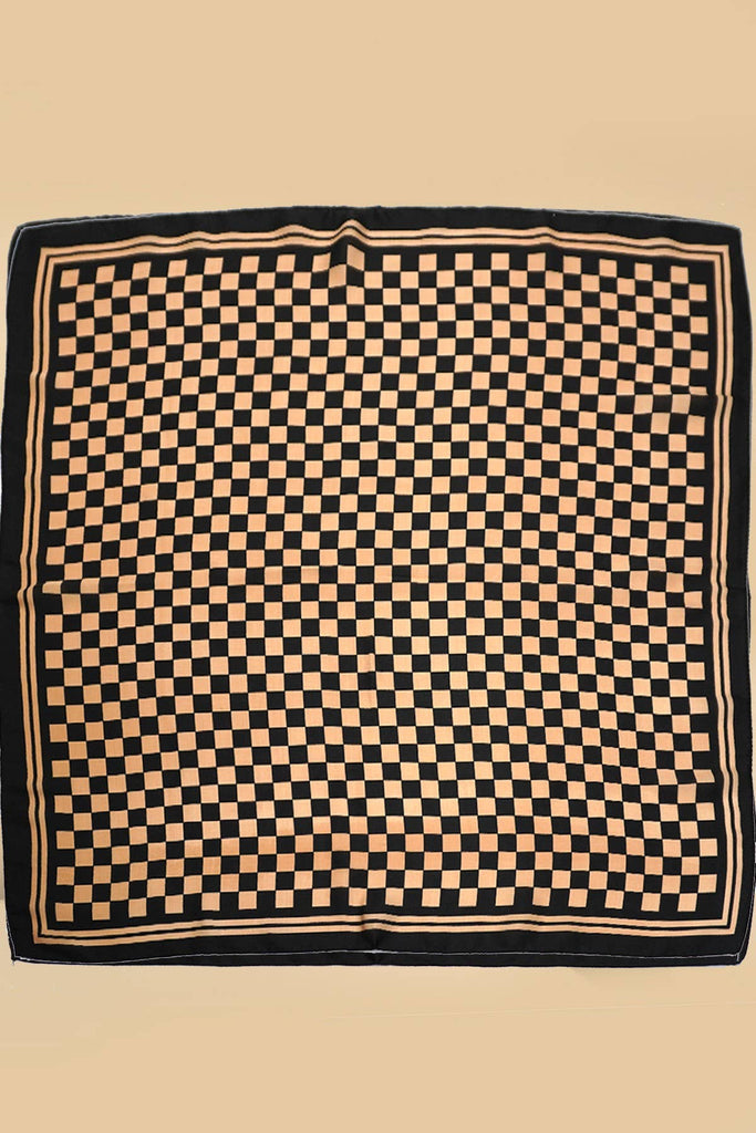 LARGE CHECKER PRINT BANDANA SCARF