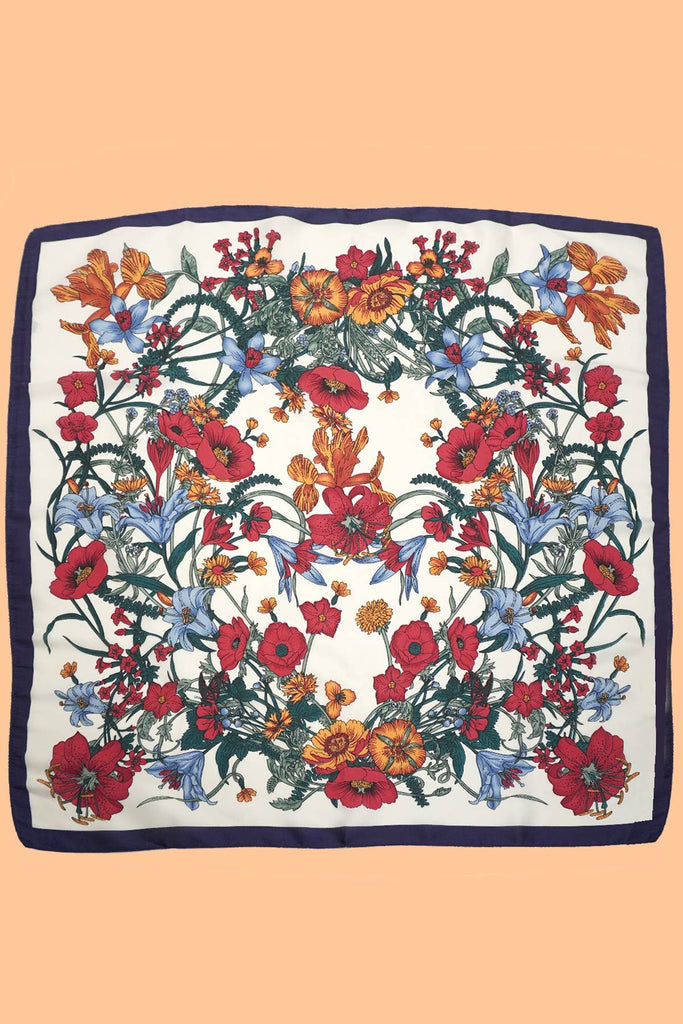 LARGE FLORAL PRINT BANDANA SCARF