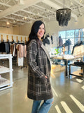 Plaid Jacquard Open Coatigan