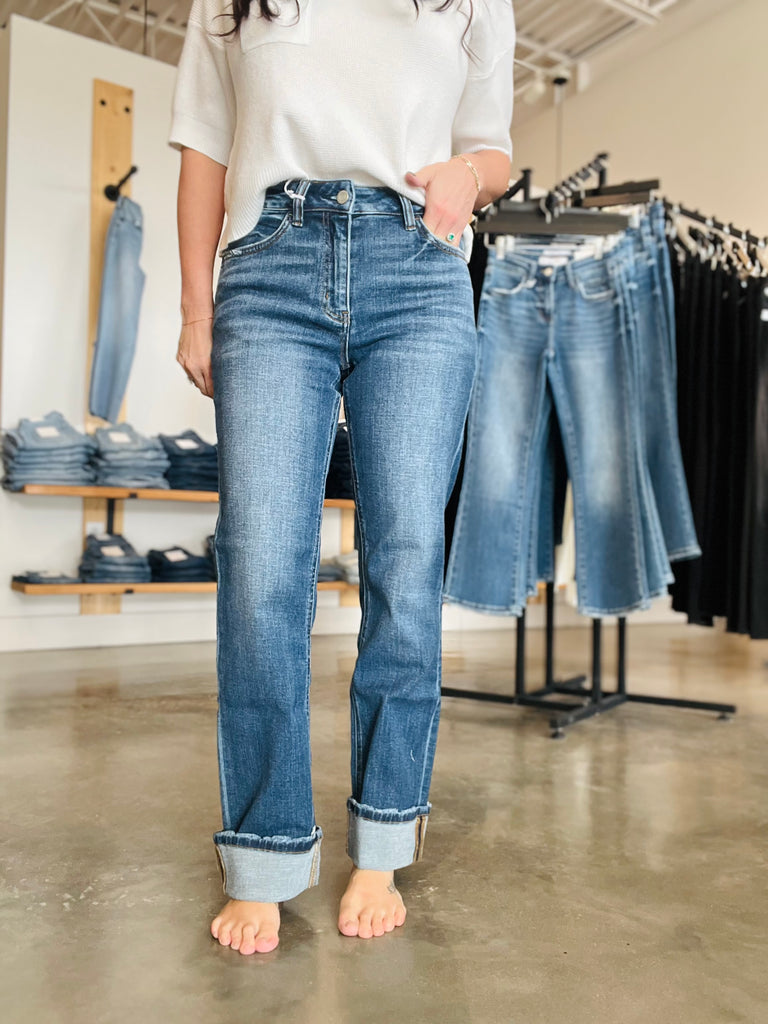 Vervet High Rise Cuffed Straight