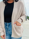 Chunky Ribbed Raw Seam Cardi - Natural