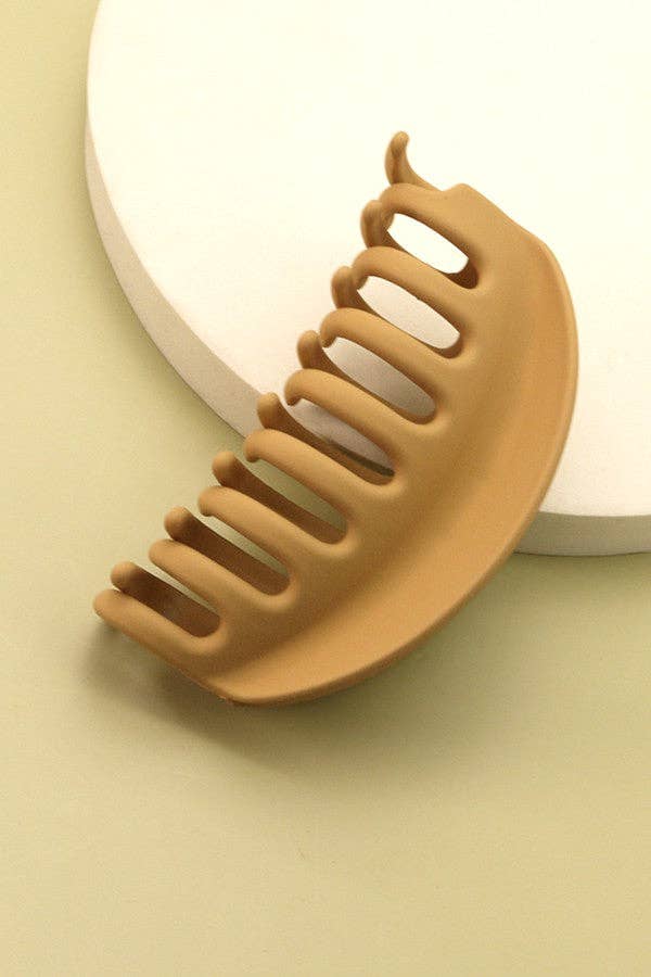MATTE OVER SIZED HALF MOON HAIR CLAW CLIPS CLAY BEIGE
