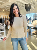Rib Knit Solid Top - Cream