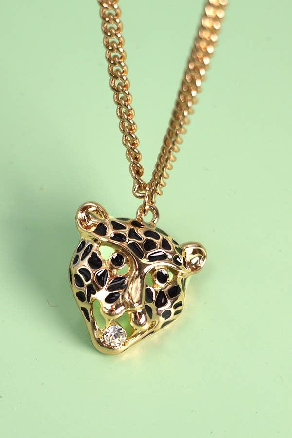LEOPARD RHINESTONE NECKLACE