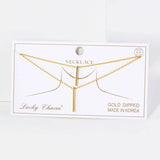 Double Bar Pendant 18K-Gold-Dipped Brass Layered Necklace: Gold