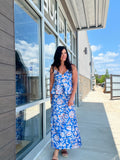 Silky Floral Banding Skirt