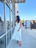 Floral Stripe Button Detail Maxi Dress