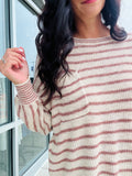 Waffle Knit Dolman Sweater - Marsala