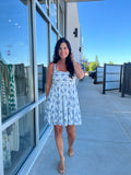 Stripe Floral Tiered Mini Dress
