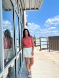 High Waist Wrap Denim Mini Skirt - Ecru