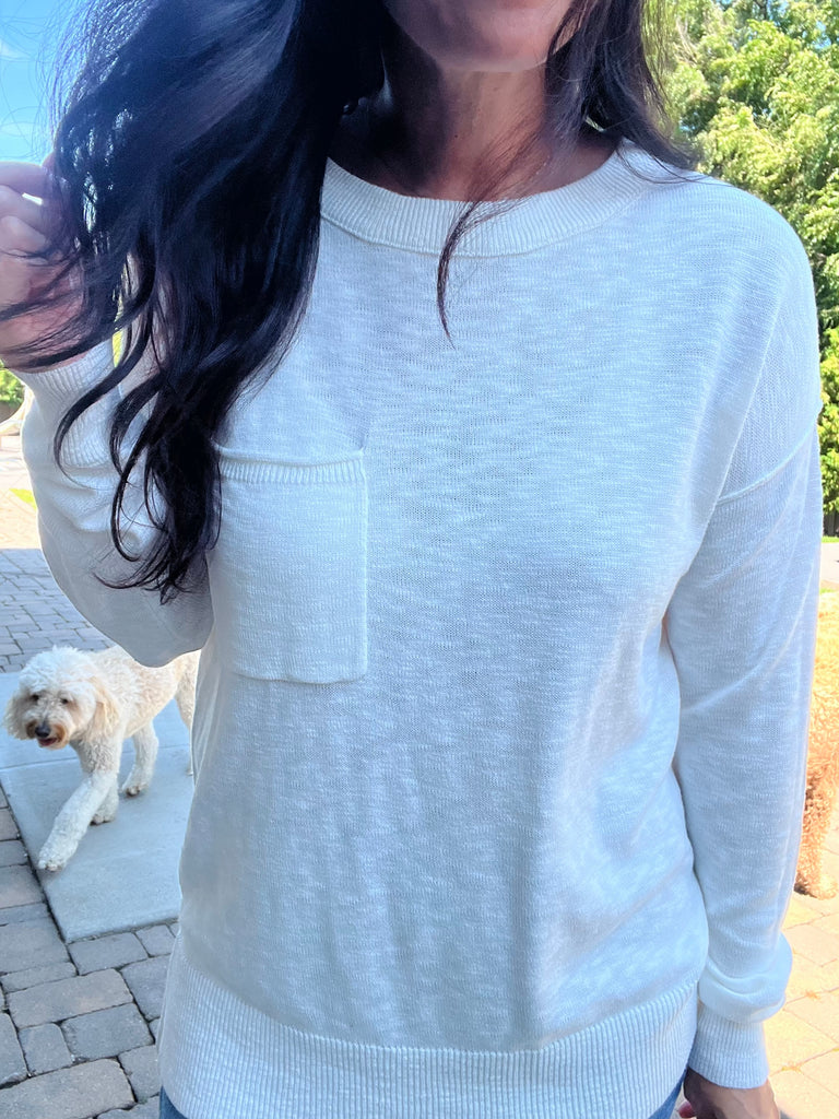 Slub Yarn Sweater - Off White