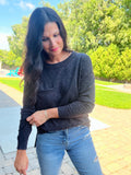 Slub Yarn Sweater - Charcoal