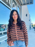 Stripe Collared Pocket Cardi