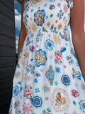 A Walk in the Country Smocked Midi Dress - Blue