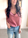 Spaghetti Strap Cowl Neck Bodysuit