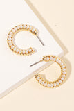 Beaded Round Hoop Earrings