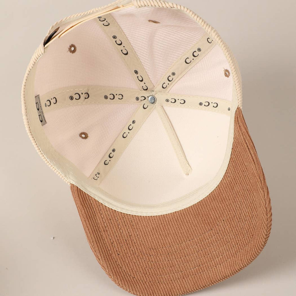 Put It On My Husband's Tab Corduroy Baseball Hat: Black