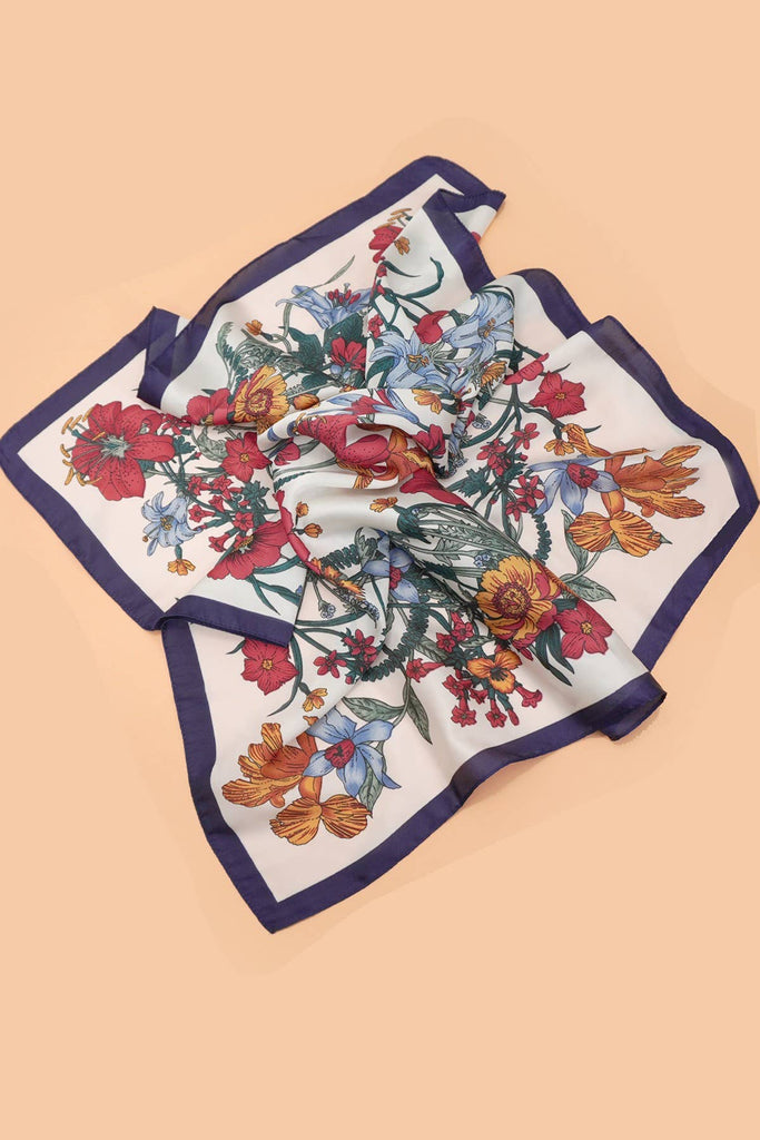 LARGE FLORAL PRINT BANDANA SCARF