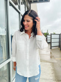 Pinstripe Button Down Shirt - Off White