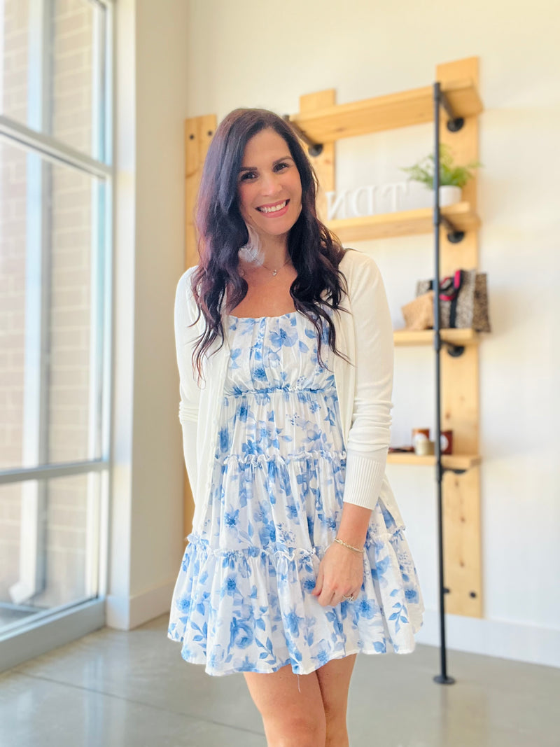 V Neck Cardigan - White