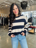 Bold Stripe Crew Sweater