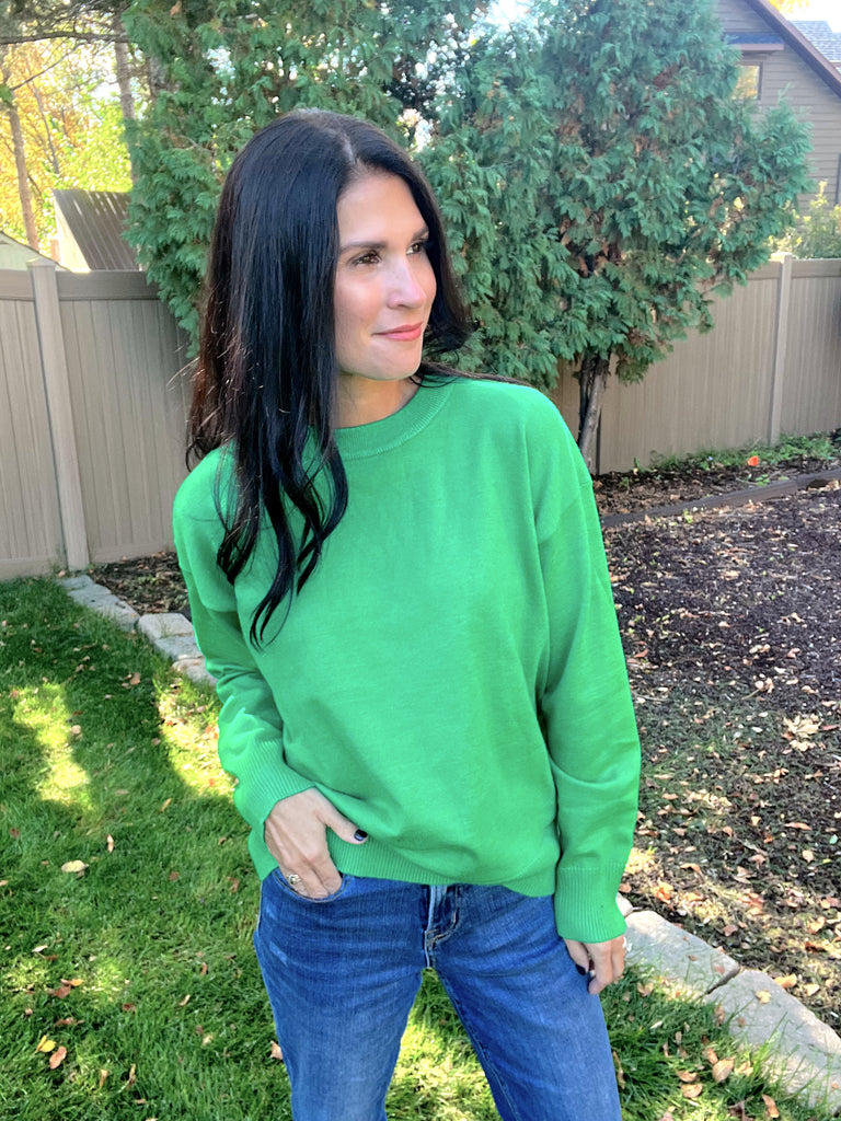 Anything But Basic Sweater in Green