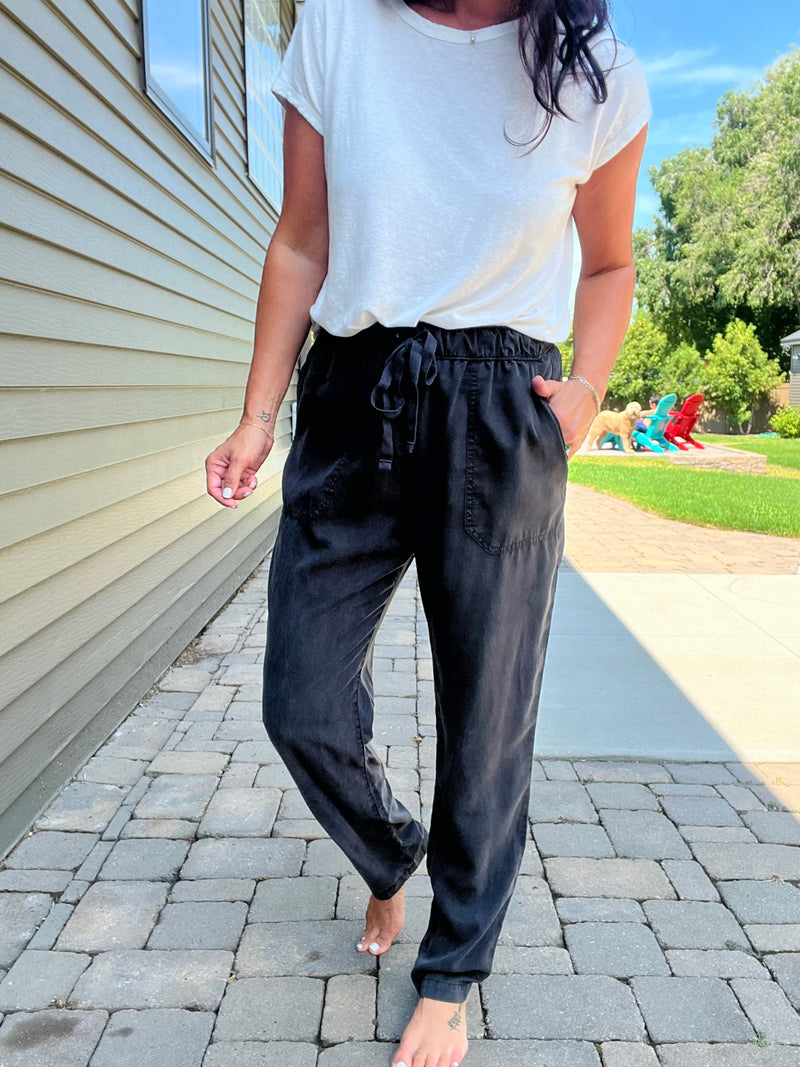 Tencel Ankle Pant - Vintage Black