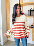 Cinnamon Long Sleeve Striped Sweater