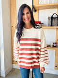 Cinnamon Long Sleeve Striped Sweater