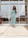 Abstract Print Maxi Shirt Dress
