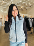 Denim-ish Vintage Wash Puffer Vest