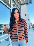 Stripe Collared Pocket Cardi