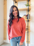 Lightweight Cotton Slub Sweater - Poppy