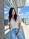 Relaxed Fit Striped Tee - Toffee
