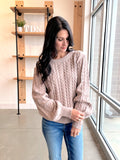Soft Cable Knit Sweater in Mocha
