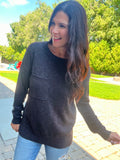 Slub Yarn Sweater - Charcoal