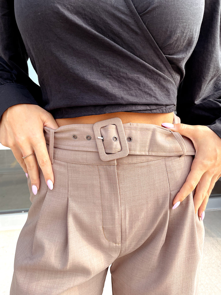 Belt Detail Dress Pants