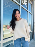Raw Edge Oversized Sweater - Oatmeal