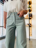 Ankle Wide Pant - Muted Blue