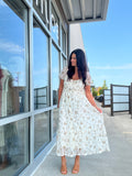 Floral Front Tie Midi Dress