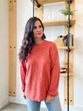 Lightweight Cotton Slub Sweater - Poppy