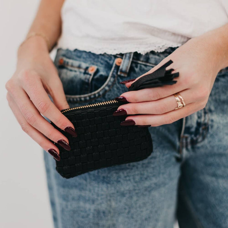 Paris Card Wallet: Woven Black