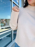 Mock Neck Sweater - Light Khaki