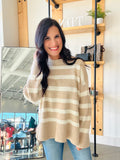 Striped Knit Sweater in Sand