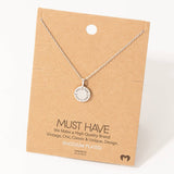 Circle Disc Pendant Necklace: G