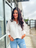 Pinstripe Button Down Shirt - Off White