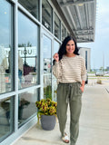 Tencel Tapered Pants -Dark Olive